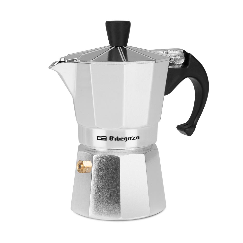 Cafetière en aluminium Orbegozo KF 200 - Profitez de moments inoubliables avec votre café préféré - Capacité de 2 tasses - Poignée ergonomique - Soupape de sécurité et nettoyage facile