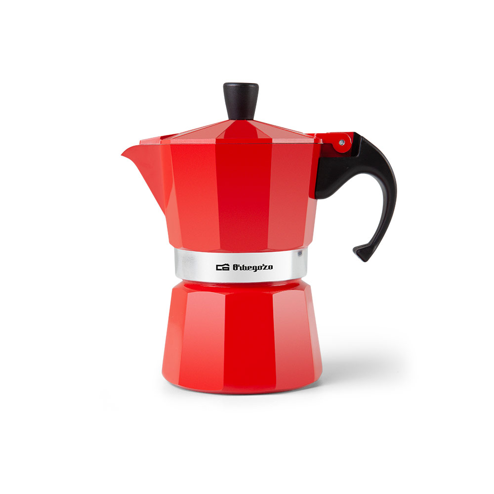 Cafetière en aluminium Orbegozo KFR 340 - Prépare 3 tasses de café en quelques minutes - Compatible avec tous types de cuisines - Poignée ergonomique et valve de sécurité - Facile à nettoyer et à entretenir
