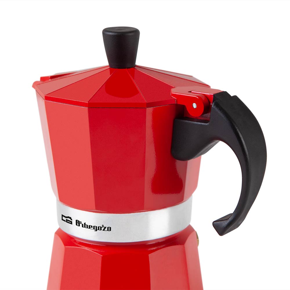 Cafetière en aluminium Orbegozo KFR 340 - Prépare 3 tasses de café en quelques minutes - Compatible avec tous types de cuisines - Poignée ergonomique et valve de sécurité - Facile à nettoyer et à entretenir