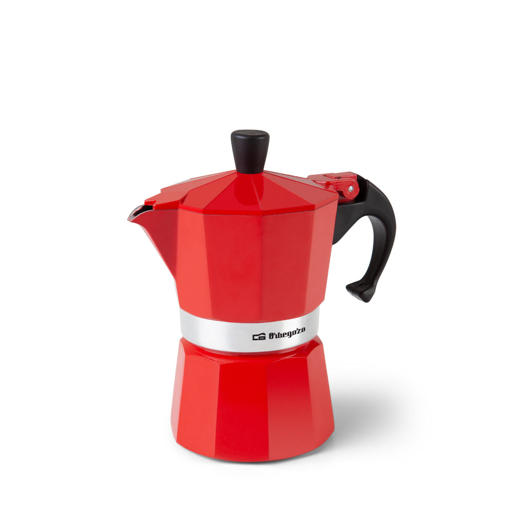 Cafetière en aluminium Orbegozo KFR 340 - Prépare 3 tasses de café en quelques minutes - Compatible avec tous types de cuisines - Poignée ergonomique et valve de sécurité - Facile à nettoyer et à entretenir