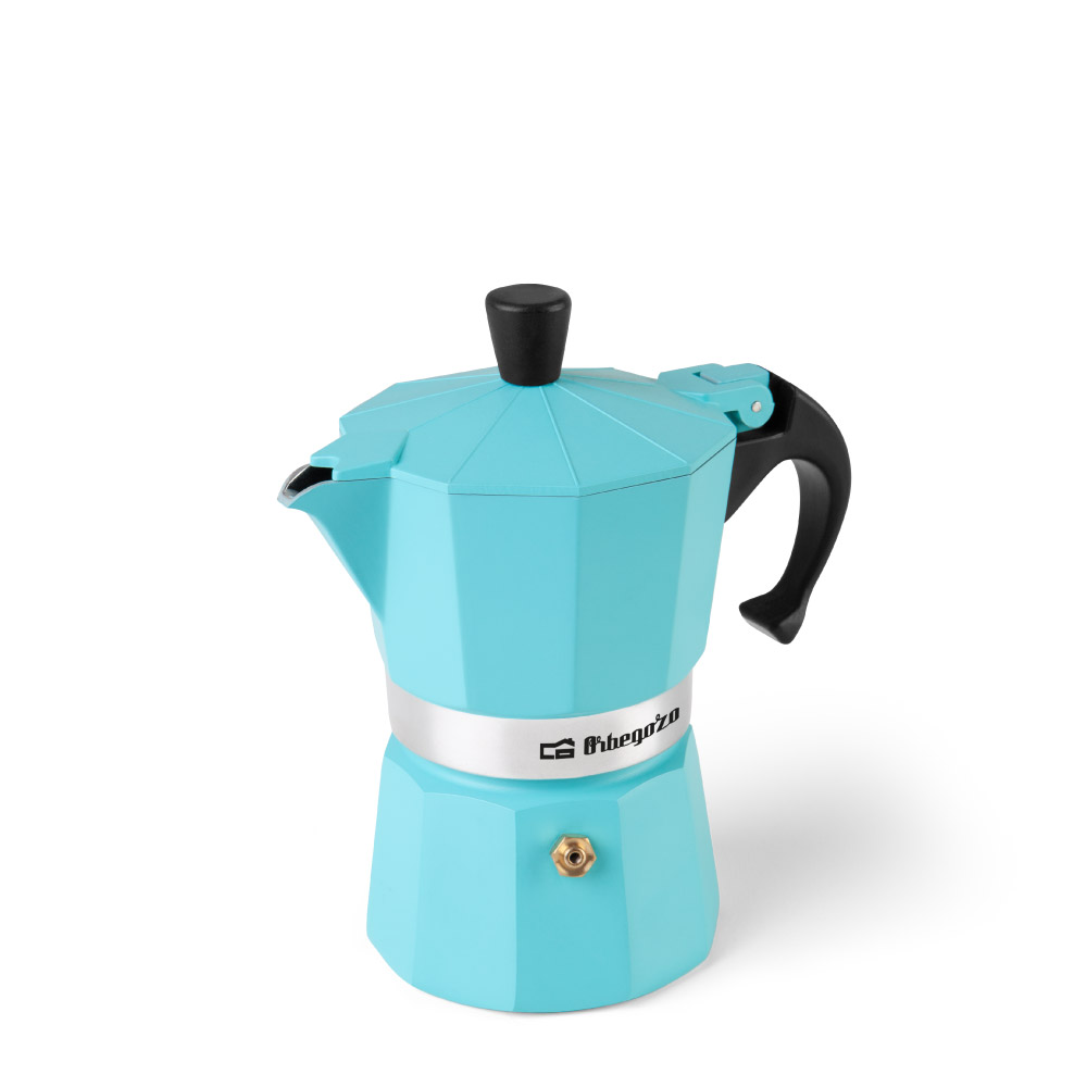 Cafetière en aluminium Orbegozo KFR 345 - Prépare 3 tasses de café en quelques minutes - Compatible avec différents types de cuisines - Poignée ergonomique et valve de sécurité - Facile à nettoyer et à entretenir