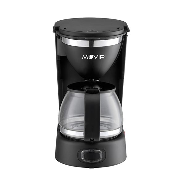 Cafetière filtre Muvip - Électrique - 650 W - Fonction anti-goutte - Filtre pliable permanent - Indicateur de niveau d'eau - Récipient transparent - Capacité pour 6 tasses