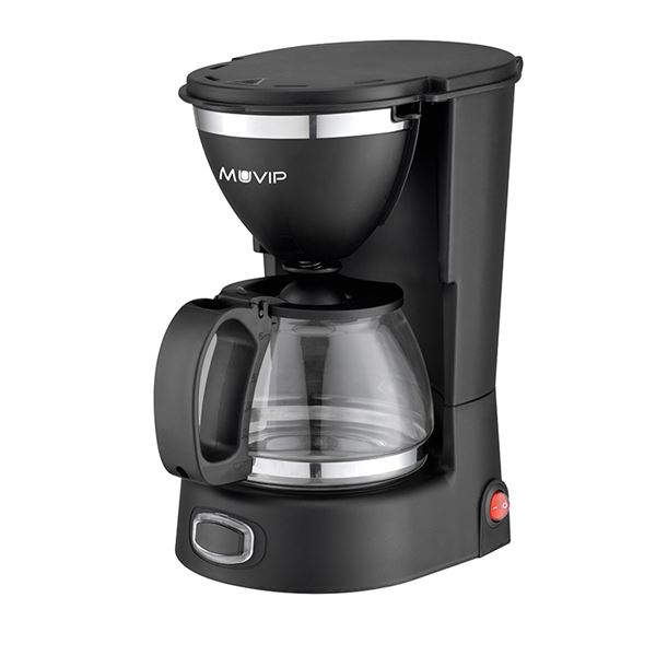 Cafetière filtre Muvip - Électrique - 650 W - Fonction anti-goutte - Filtre pliable permanent - Indicateur de niveau d'eau - Récipient transparent - Capacité pour 6 tasses