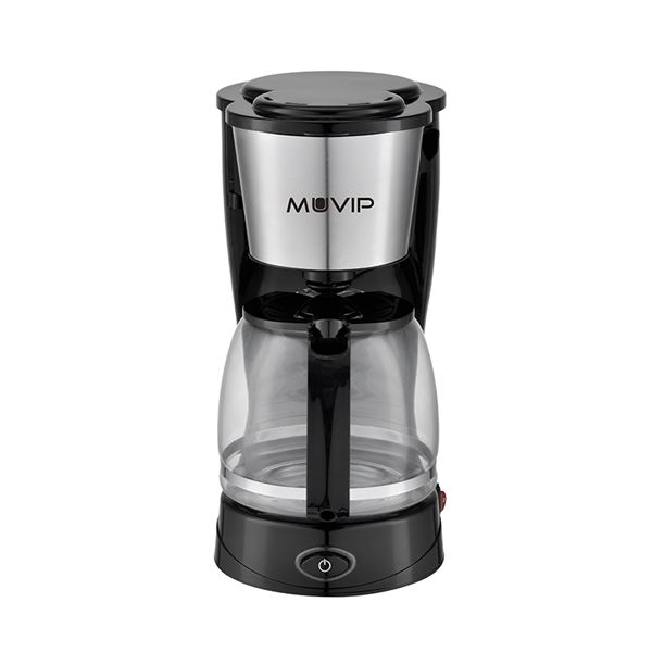 Cafetière filtre Muvip - Électrique - 800 W - Fonction anti-goutte - Filtre pliable permanent - Indicateur de niveau d'eau - Récipient transparent - Capacité pour 12 tasses