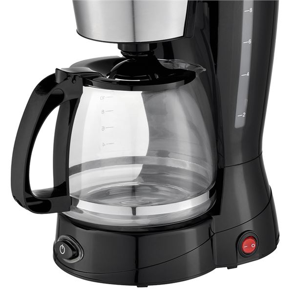 Cafetière filtre Muvip - Électrique - 800 W - Fonction anti-goutte - Filtre pliable permanent - Indicateur de niveau d'eau - Récipient transparent - Capacité pour 12 tasses