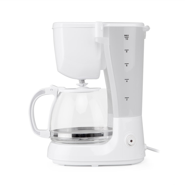Cafetière filtre Orbegozo CG 4051 - Capacité de 12 tasses - Verseuse en verre de 1,25 L - Filtre permanent - Réservoir avec indicateur d'eau - Maintien de la chaleur pendant 30 min - Couleur blanche