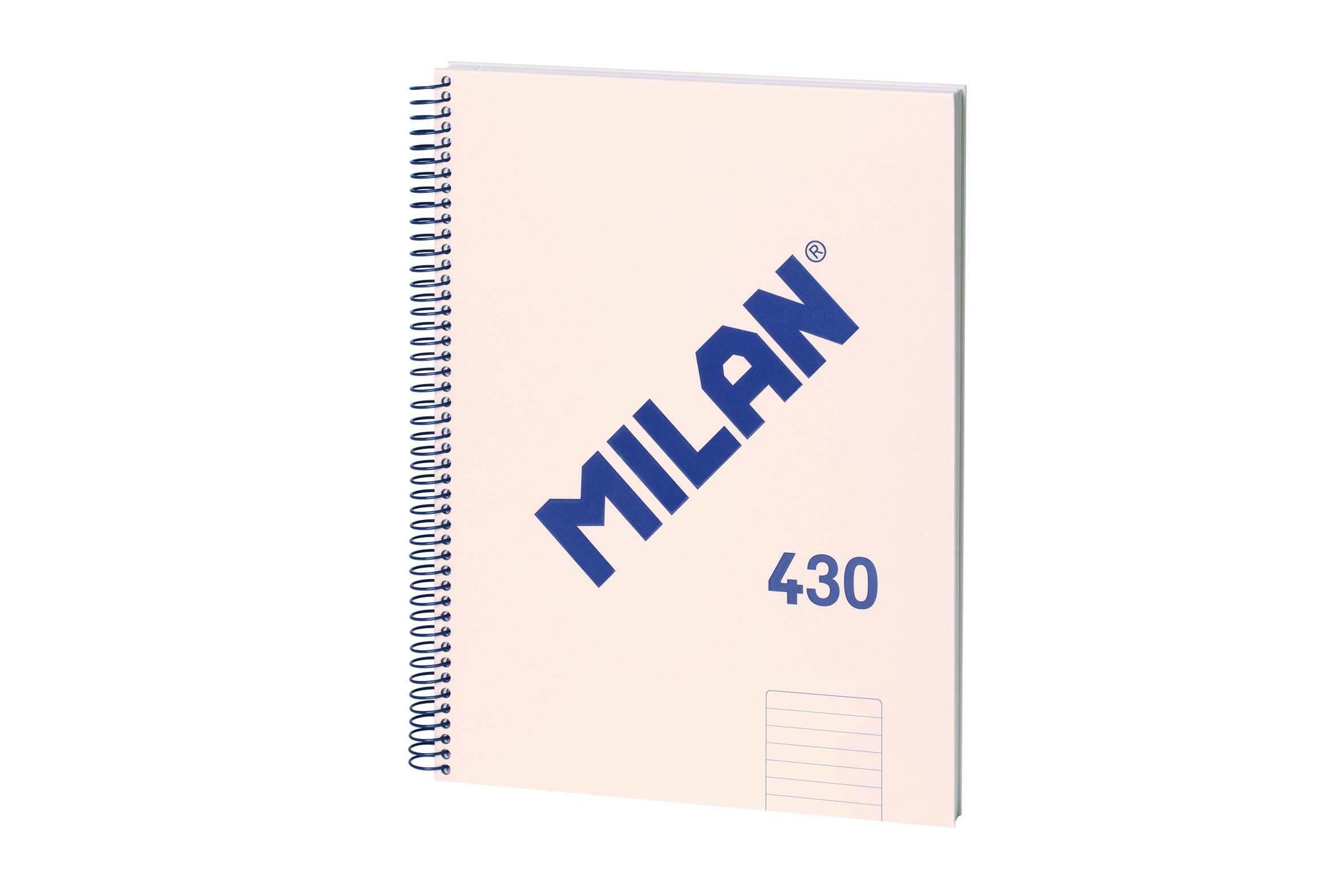Cahier à Spirale Milan Format A4 Ligné 7mm - 80 Feuilles de 95 gr/m2 - Micro-perforé, 4 Trous - Coloris Beige
