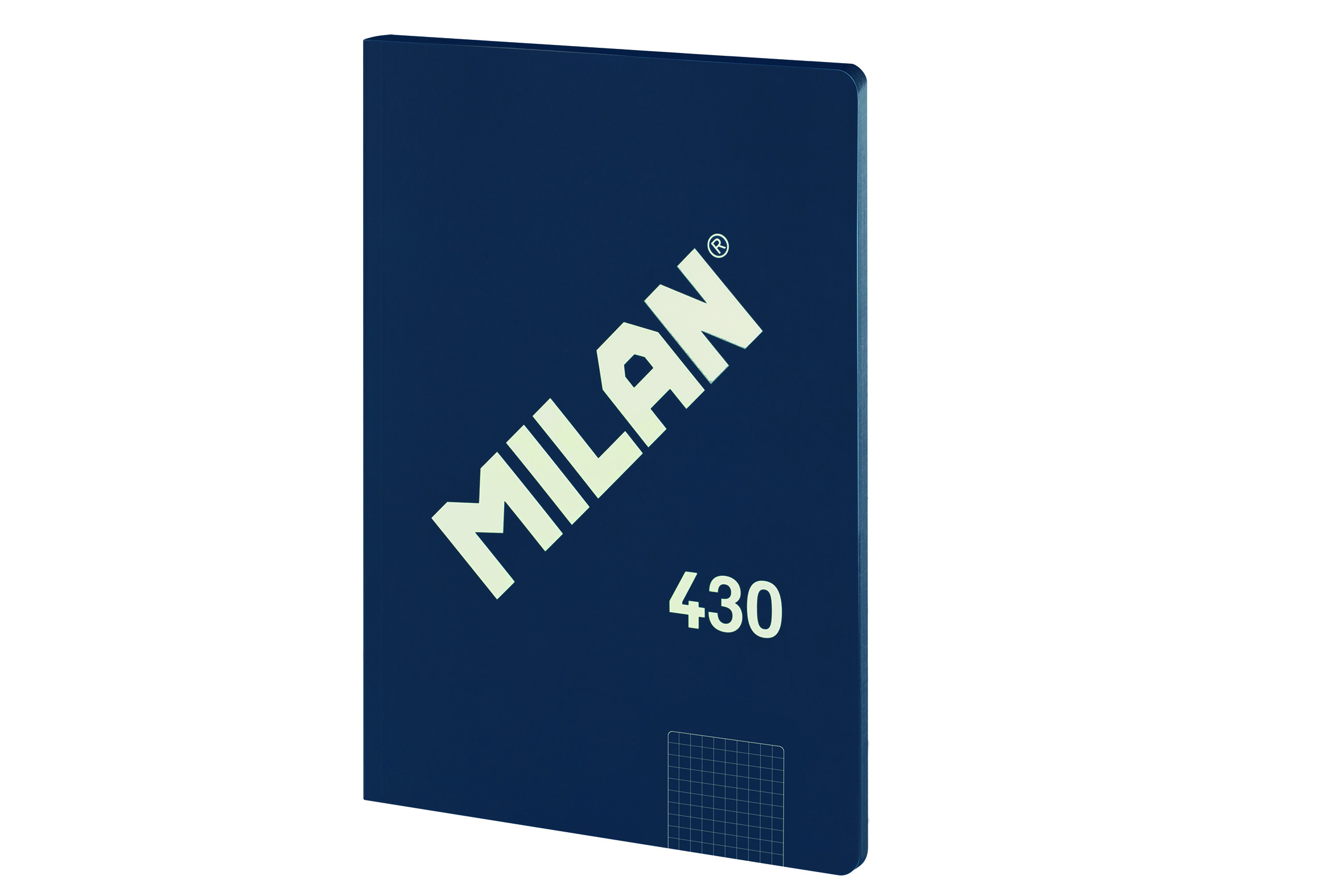 Cahier Collé Milan Format A4 Grille 5x5mm - 48 Feuilles de 95 gr/m2 - Micro-perforé - Couverture Souple - Coloris Bleu Foncé