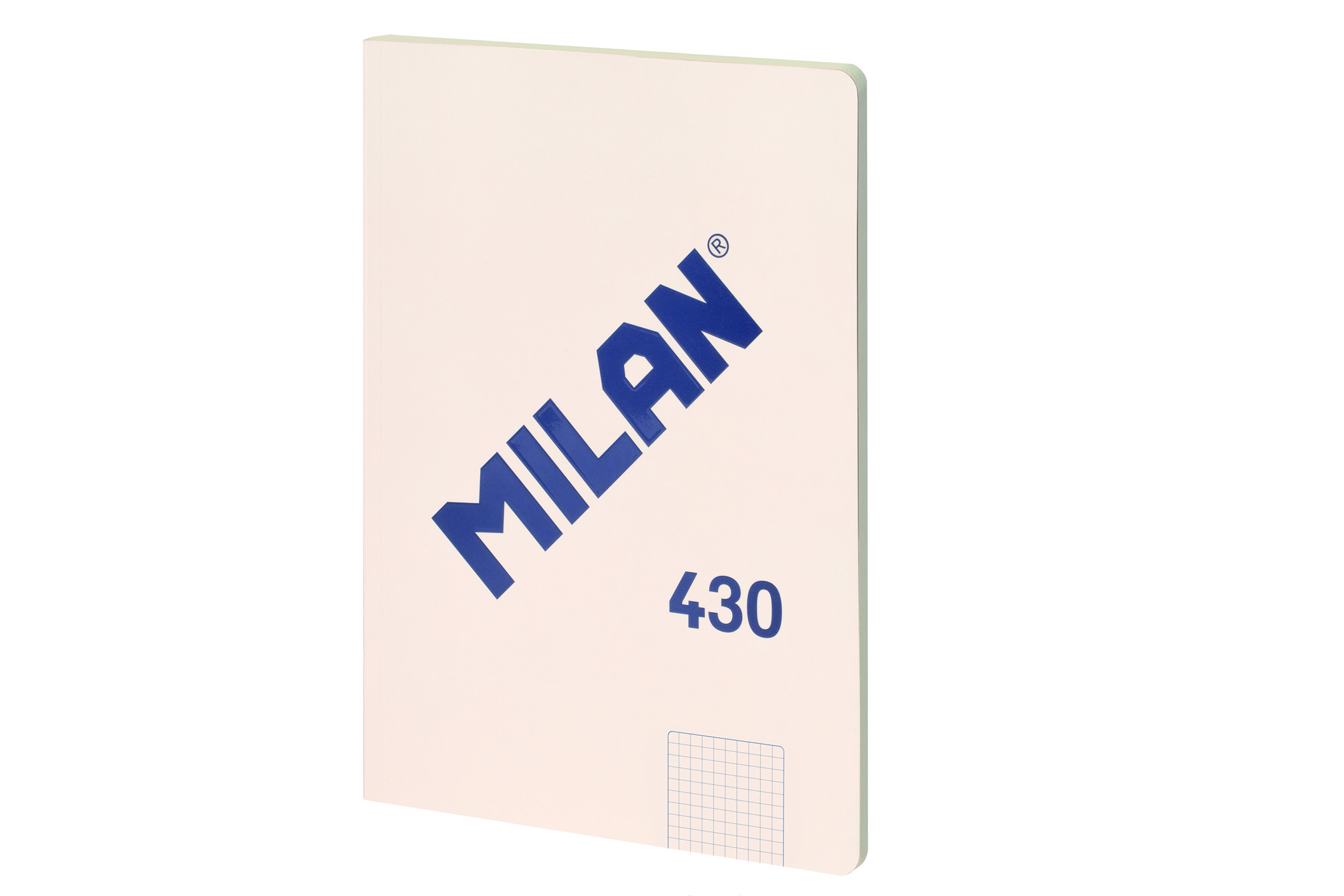 Cahier Collé Milan Format A4 Quadrillage 5x5mm - 48 Feuilles de 95 gr/m2 - Micro-perforé - Couverture Souple - Coloris Beige