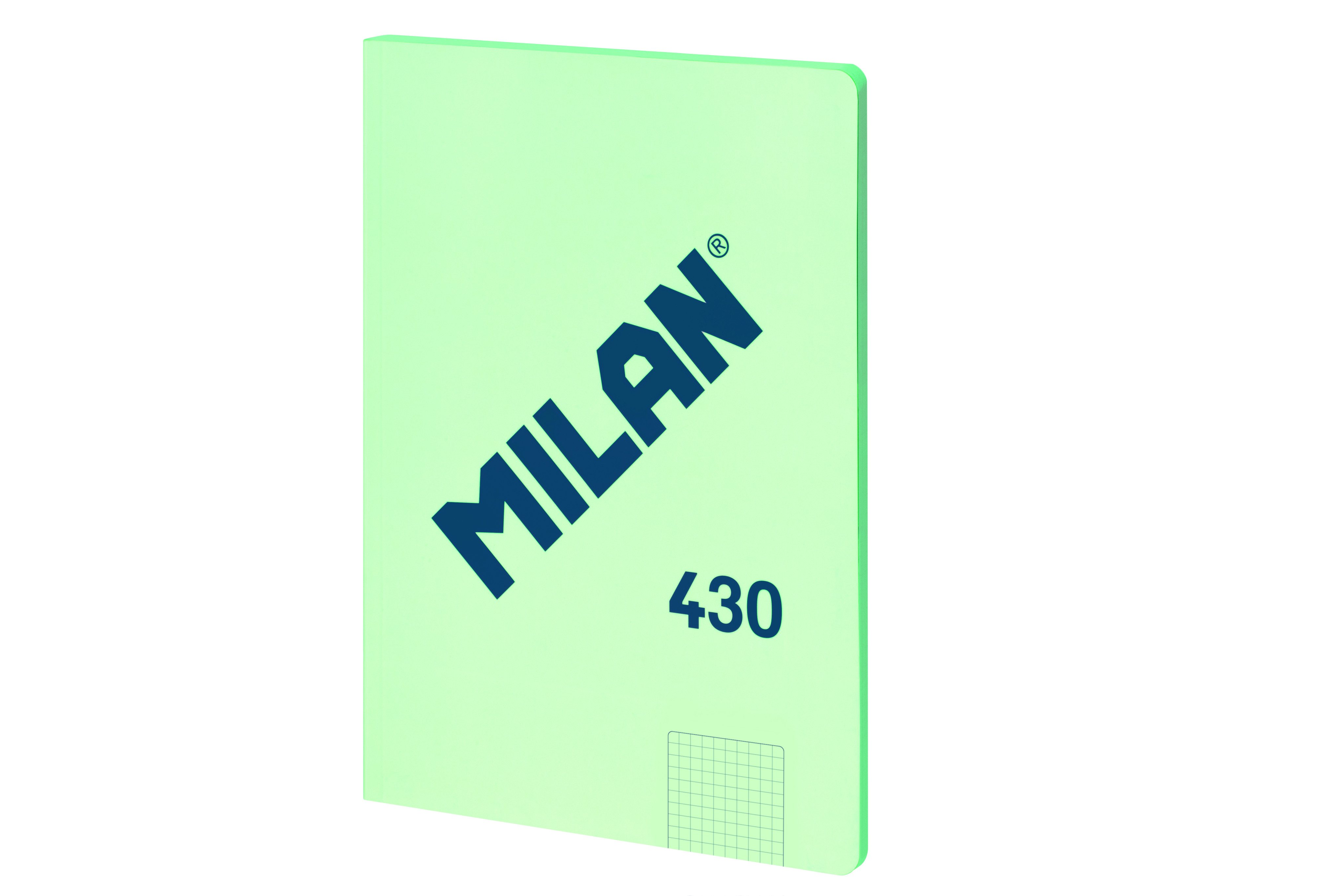 Cahier Collé Milan Format A4 Quadrillage 5x5mm - 48 Feuilles de 95 gr/m2 - Micro-perforé - Couverture Souple - Coloris Vert