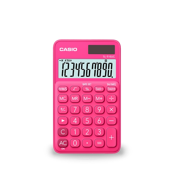 Calculatrice de poche Casio SL310UC - Calcul des taxes - Affichage LCD à 10 chiffres - Solaire et piles