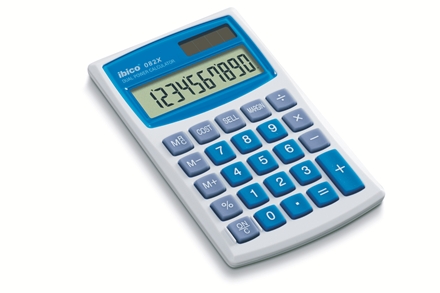 Calculatrice de poche Ibico 082X - Grandes touches - Compacte - LCD 10 chiffres - Fonction de marge bénéficiaire
