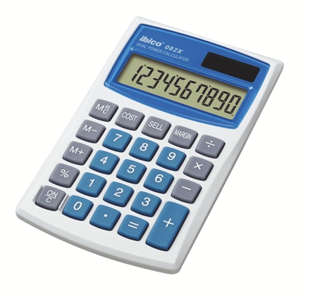 Calculatrice de poche Ibico 082X - Grandes touches - Compacte - LCD 10 chiffres - Fonction de marge bénéficiaire