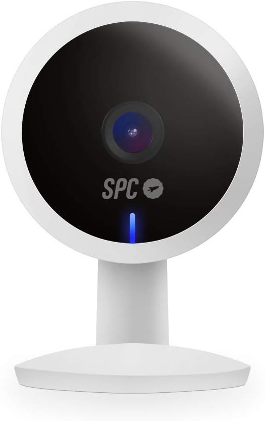 Caméra de sécurité intérieure SPC Lares 2 - Résolution Full HD 1080P - Vision nocturne 10M - Communication bidirectionnelle - Stockage local jusqu'à 128 Go - Notifications de mouvement et de son - Service Cloud SPC Iot - Couleur blanche