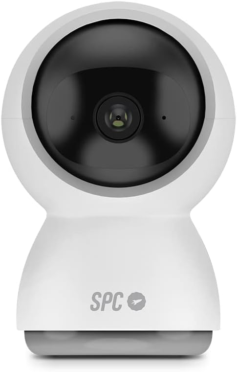 Caméra de surveillance Wifi SPC Lares 360 - Rotation 360º - Full HD 1080P - Suivi des personnes - Vision nocturne - Design discret - Contrôle depuis votre smartphone - Couleur blanche