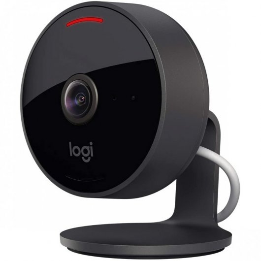 Caméra de vidéosurveillance WiFi Logitech Circle View FullHD 1080p - Angle de vision 180º - 2 canaux audio - Microphone et haut-parleur intégrés - Vision nocturne - Couleur noire