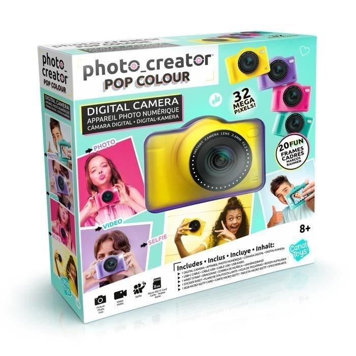 Canal Toys - Photo Creator -Appareil Photo Numérique Pop Couleur Jaune- Avec carte SD 8Go incluse - CLK 040