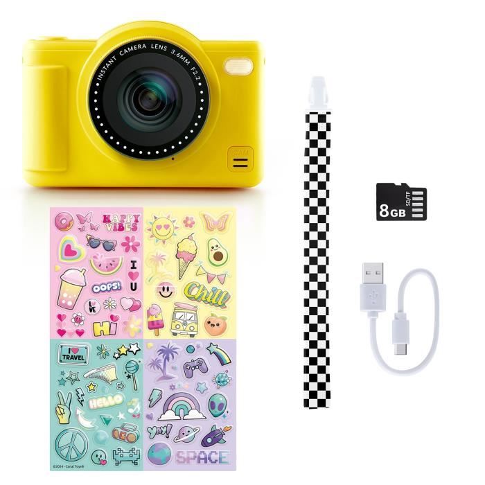 Canal Toys - Photo Creator -Appareil Photo Numérique Pop Couleur Jaune- Avec carte SD 8Go incluse - CLK 040