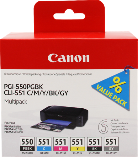 Canon Multipack 6 cartouche PGI550/CLI551