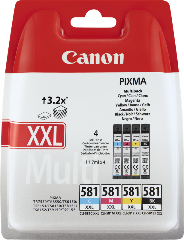 Canon MultiPack CLI-581XXL 4 cartouches