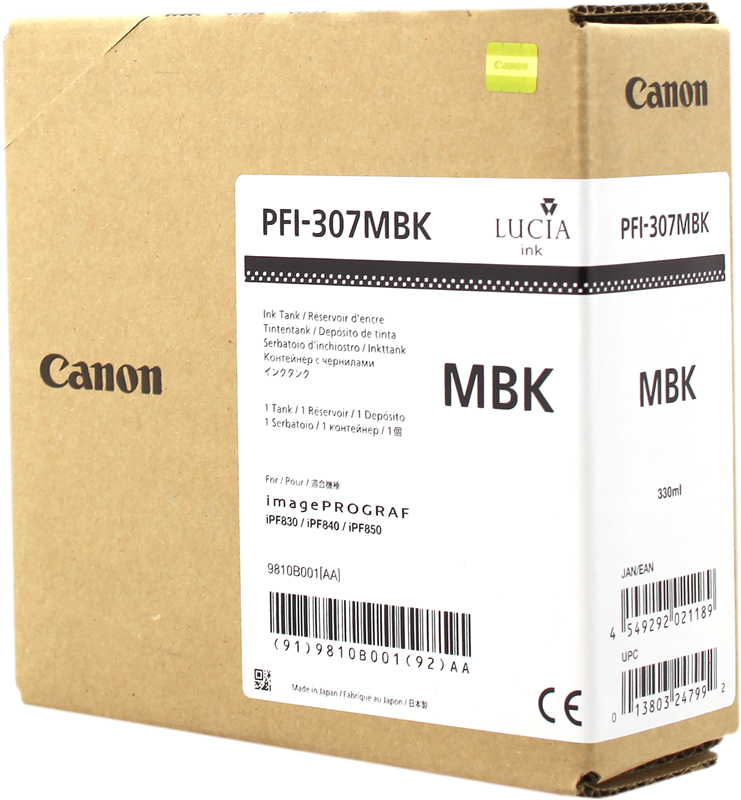 Canon Cartouche encre PFI-307mbk (9810B001) Noir mat
