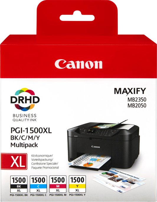 Canon MultiPack PGI-1500 XL multi (9182B004) Noir / Cyan / Magenta / Jaune