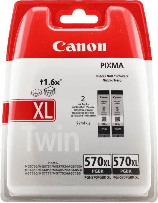 Canon MultiPack 2 cartouches PGI-570BK XL noir