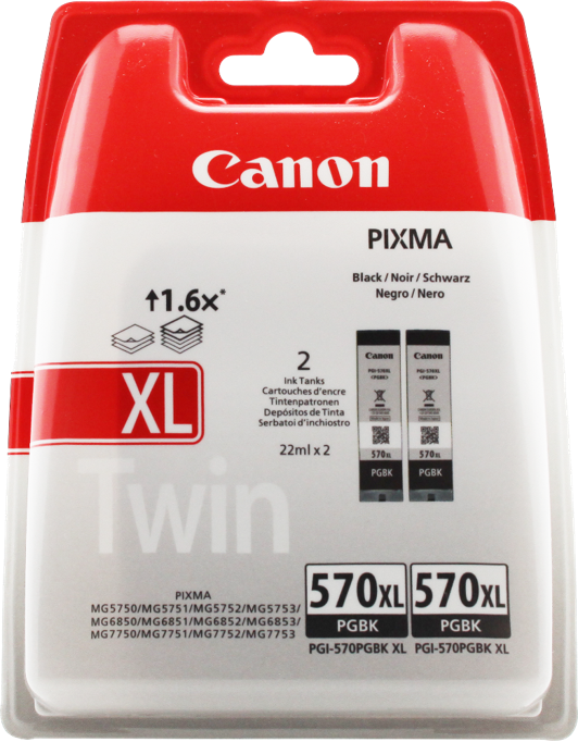 ✓ Canon MultiPack 2 cartouches PGI-570BK XL noir couleur Noir en stock -  123CONSOMMABLES