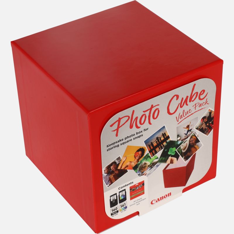 Canon Photo Cube incluant les cartouches d'encre PG-560 et CL-561 et du papier photo glacé Extra II PP-201 13 × 13 cm (40 feuilles)