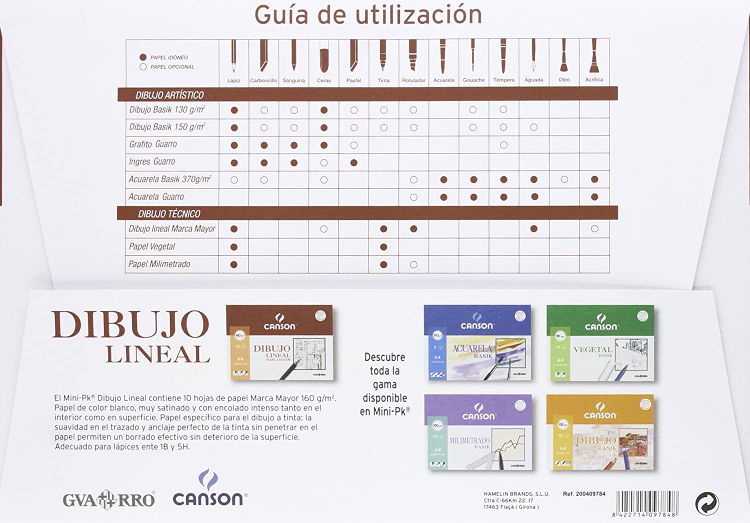 Canson Guarro Minipack de 10 Feuilles - Major Brand - 21x29.7 - 160g - Couleur Blanc