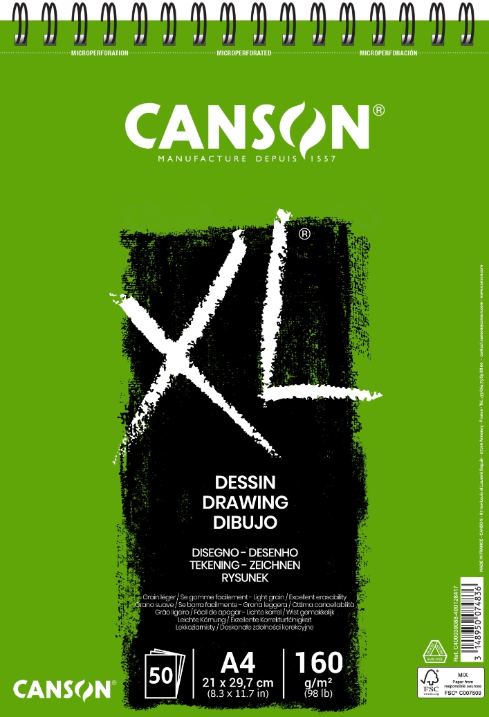 ✓ Canson XL Dessin Light Bloc Dessin avec 50 Feuilles A4