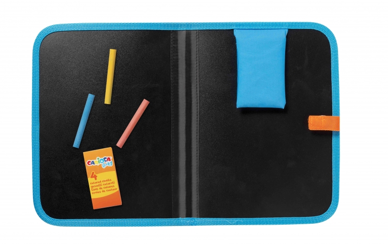 Carioca Kit de Dessin Portable pour Enfants - à partir de 24 Mois - Parfait pour Jouer à l'extérieur de la Maison - Format A4 - Contient 4 craies de Couleurs - Différentes Couleurs