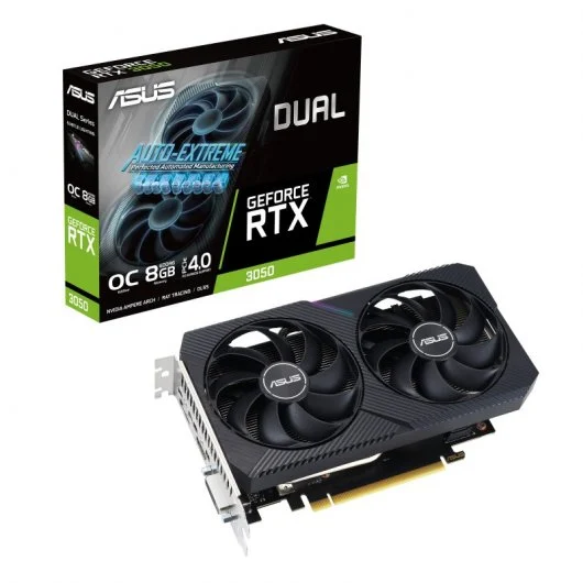 Carte graphique Asus Dual GeForce RTX 3050 V2 OC Edition 8 Go GDDR6 NVIDIA - PCIe 4.0, HDMI, DVI-D, DisplayPort