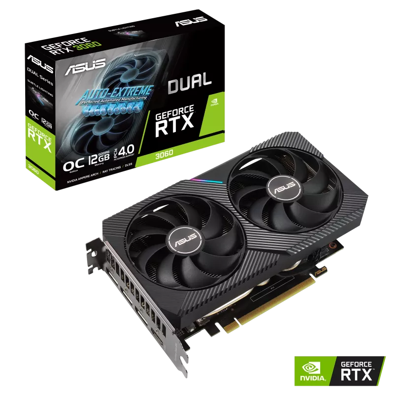 Carte graphique Asus Dual GeForce RTX 3060 V2 OC Edition 12 Go GDDR6