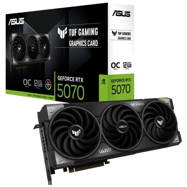 Carte graphique Asus GeForce RTX 5070 TUF Gaming OC 12 Go GDDR7 Reflex 2 RTX AI DLSS4