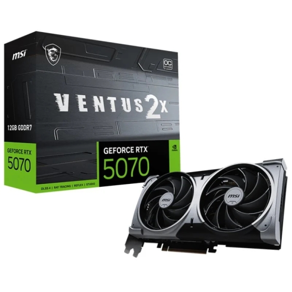 Carte graphique MSI GeForce RTX 5070 Ventus 2X OC 12 Go GDDR7 Reflex 2 RTX AI DLSS4