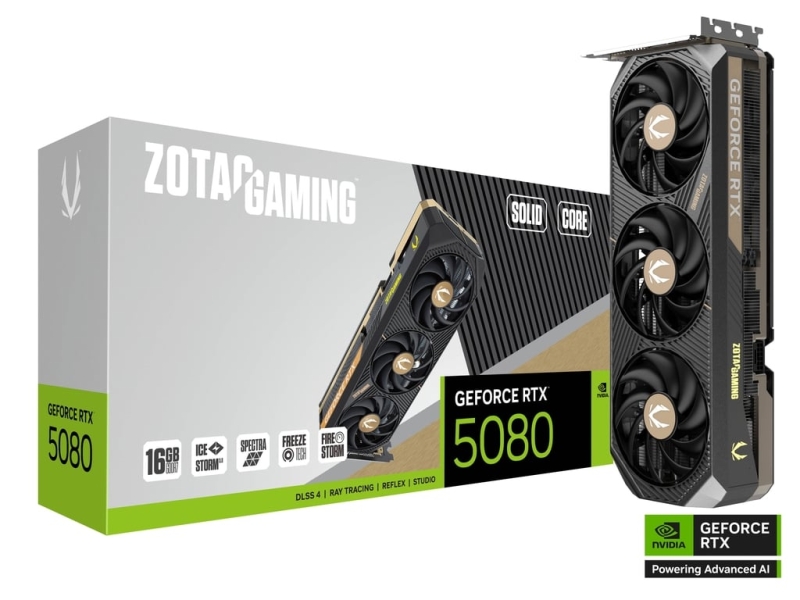 Carte graphique Zotac Gaming GeForce RTX 5080 Solid Core Nvidia 16 Go GDDR7