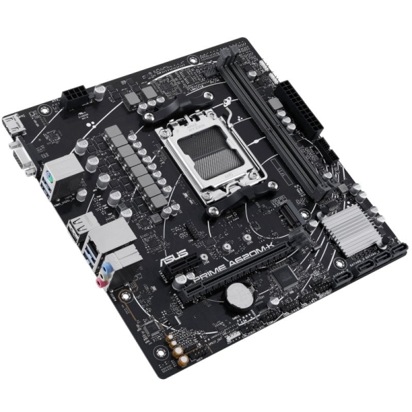 Carte mère Asus Prime A620M-K AMD AM5 2x DDR5 - HDMI, M.2, PCIe, 4x Sata III, USB 2.0, 3.2, RJ-45, VGA, facteur MicroATX