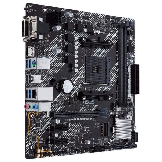 Carte mère Asus Prime B450M-K II AMD M.2, HDMI/DVI/D-Sub, SATA 6 Gbit/s, Ethernet 1 Go, USB-A 3.2 Gen.1, BIOS FlashBack