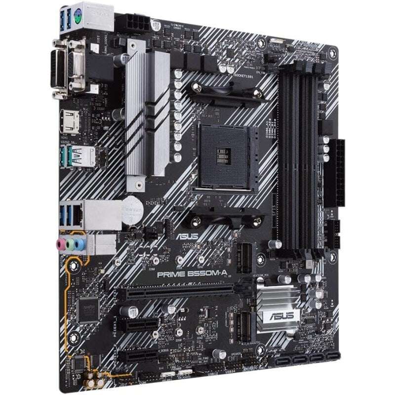 Carte mère Asus Prime B550M-A AMD Ryzen M.2, PCIe 4.0, HDMI, D-Sub, DVI, SATA III, USB-A 3.2, DVI-D,