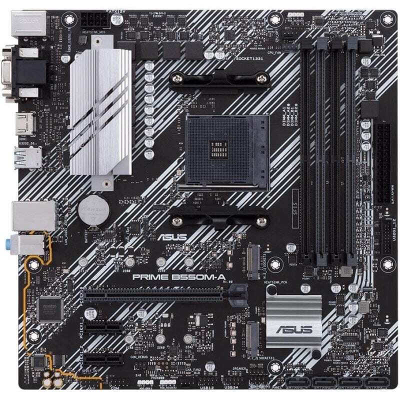 Carte mère Asus Prime B550M-A AMD Ryzen M.2, PCIe 4.0, HDMI, D-Sub, DVI, SATA III, USB-A 3.2, DVI-D,