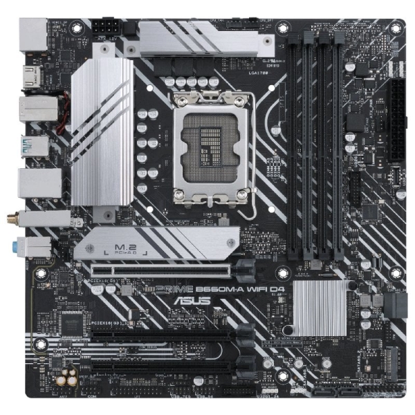 Carte mère Asus Prime B660M-A WiFi D4 Intel 1700 4x DDR4 - WiFi, Bluetooth, HDMI, M.2, PCIe3.0, 4.0, 4x Sata III, USB 3.2, MicroATX