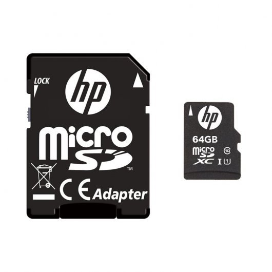 Carte micro SDHC HP mi210 64 Go UHS-I U1 classe 10 + adaptateur SD