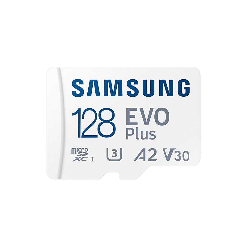 Carte micro SDXC Samsung EVO Plus 128 Go UHS-I U3 classe 10 avec adaptateur