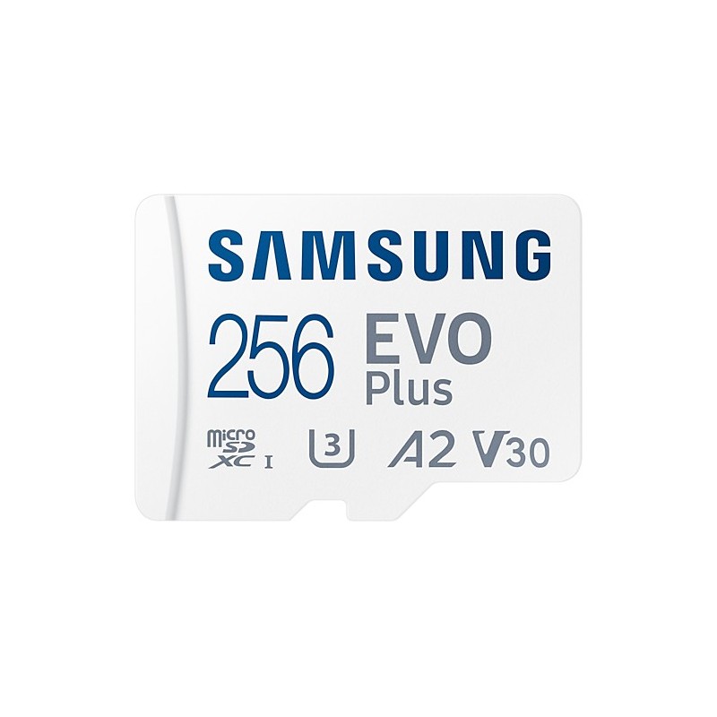 Carte micro SDXC Samsung EVO Plus 256 Go UHS-I U3 classe 10 avec adaptateur