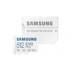 Carte micro SDXC Samsung EVO Plus 512 Go UHS-I U3 classe 10 avec adaptateur