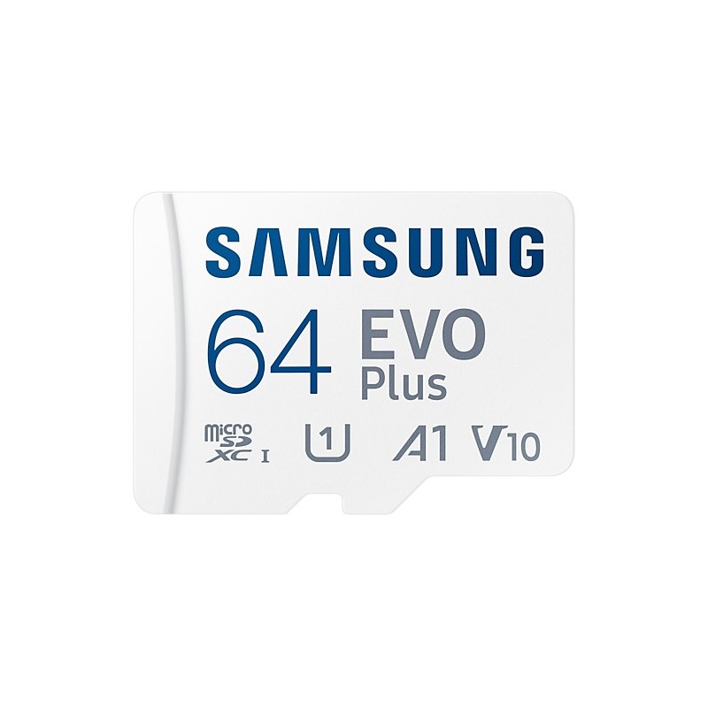 Carte micro SDXC Samsung EVO Plus 64 Go UHS-I U1 classe 10 avec adaptateur