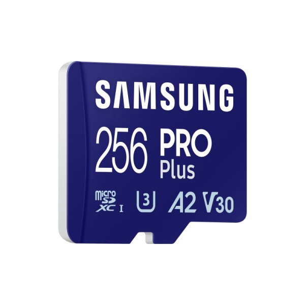 Carte Micro SDXC Samsung PRO Plus 256 Go UHS-I U3 A2 V30 Classe 10 avec adaptateur SD