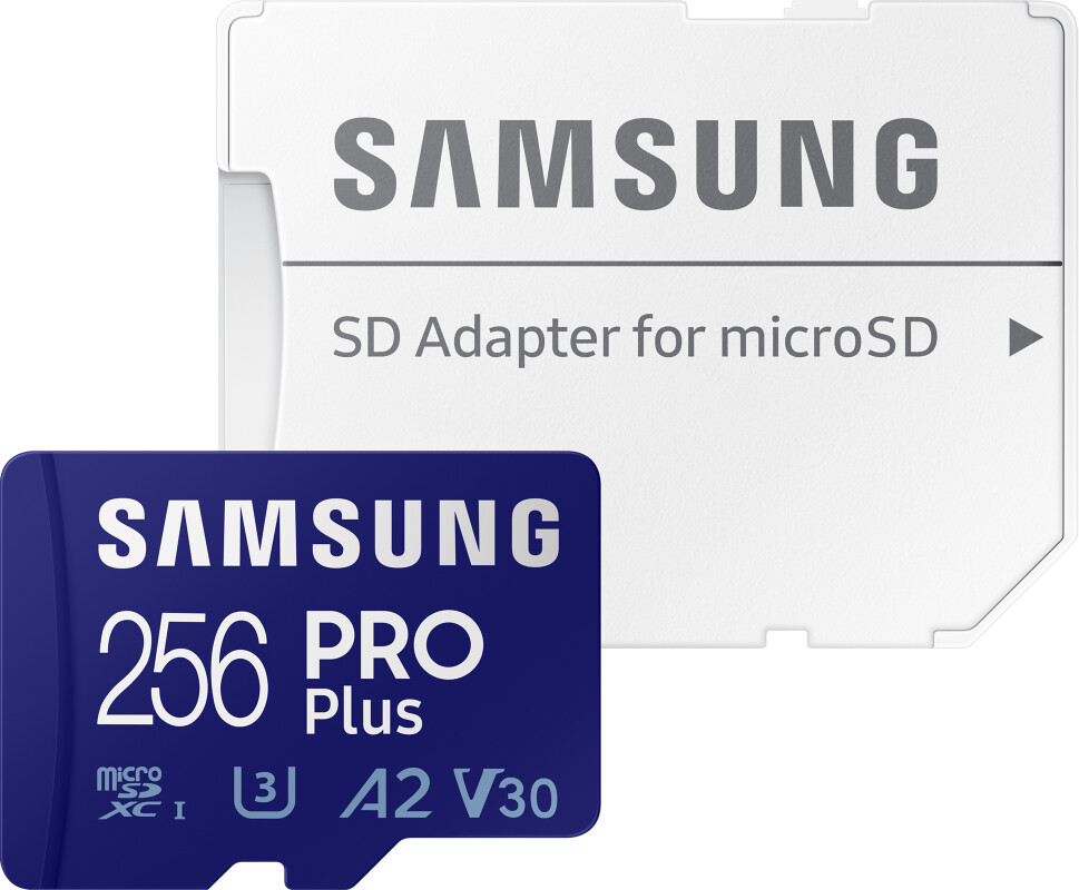 Carte Samsung PRO Plus Micro SDXC 256 Go UHS-I U3 Classe 10 avec adaptateur