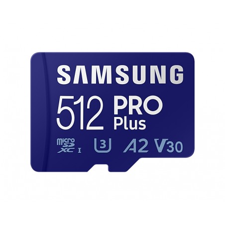 Carte Samsung PRO Plus Micro SDXC 512 Go UHS-I U3 Classe 10 avec adaptateur